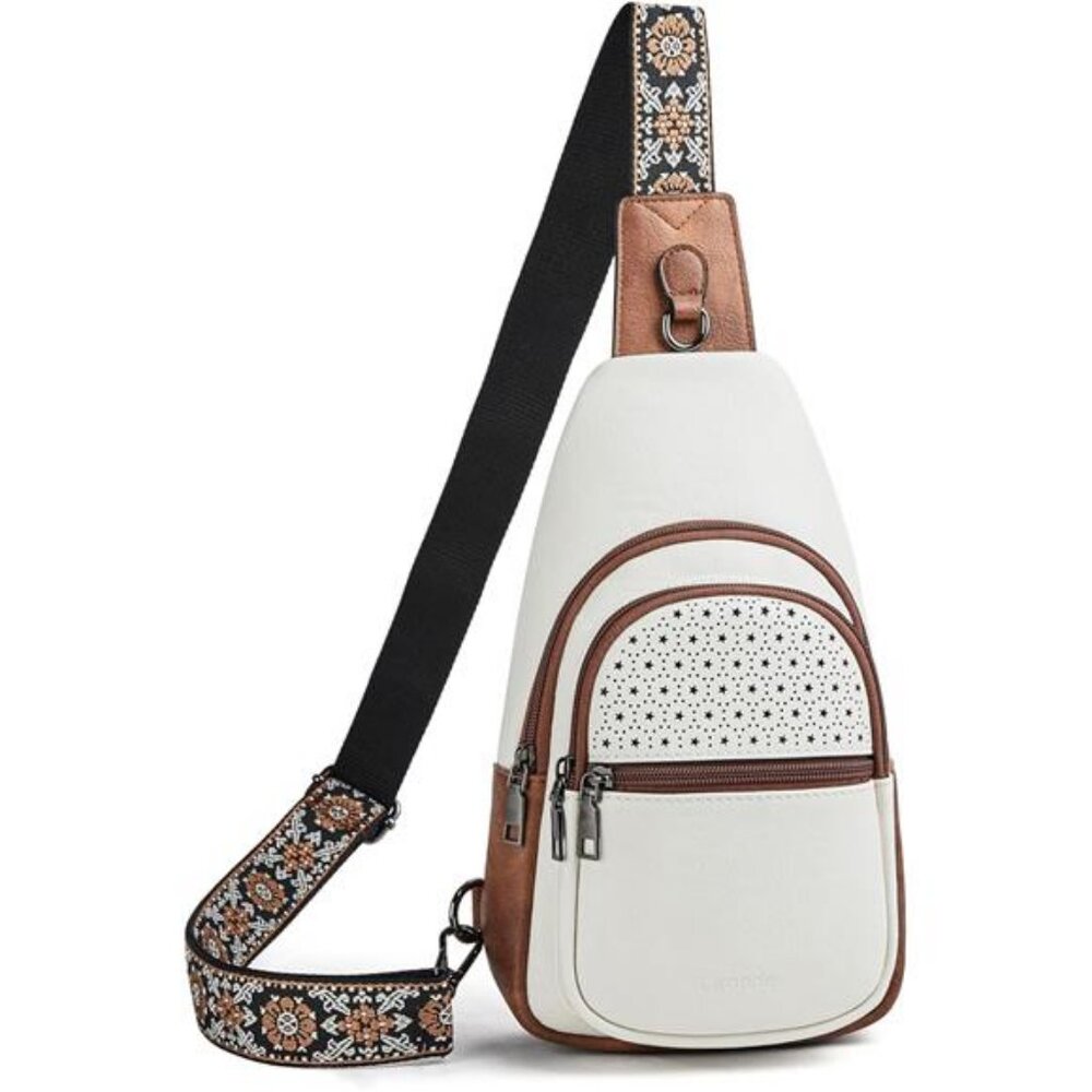 Crossbody Bags for Women 4-Pockets Sling Bag Fanny Pack Chest Purse Backpack